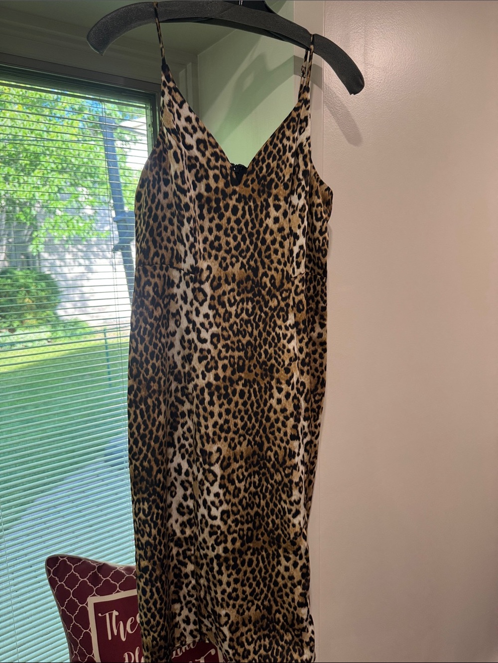 Express Leopard-Print Slip Dress - Brown & Black sz M